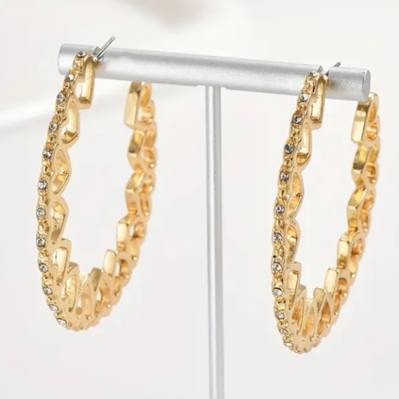 Heart Hoop Earrings - Picture 5 of 8